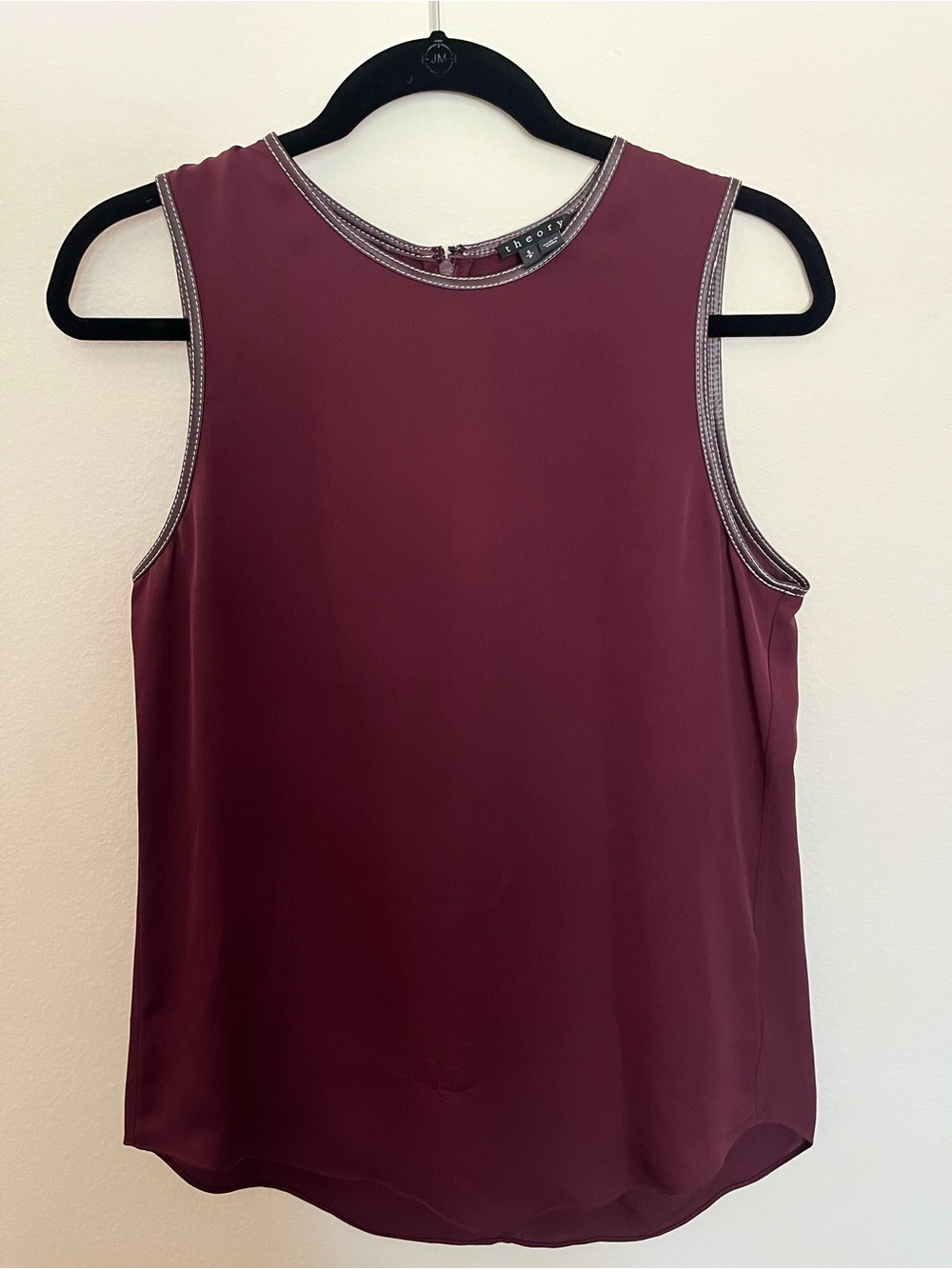 Theory Sleeveless Burgundy Shell Silk Top